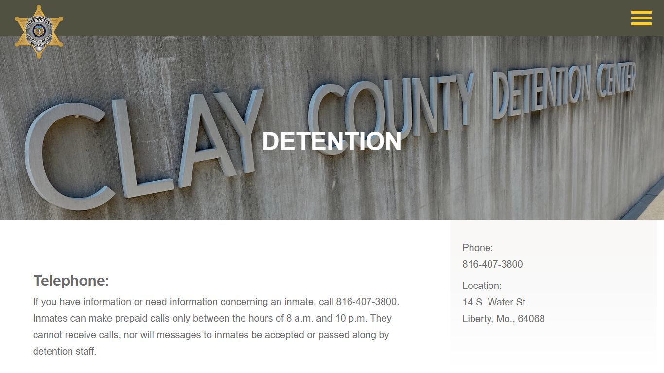 Detention - Clay County Missouri Sheriff's Office